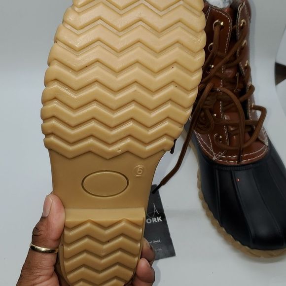 Unisex Winter Duck Boot, Youth Outdoor Lace Up Two Tone Winter Waterproof Rain - Picture 4 of 8